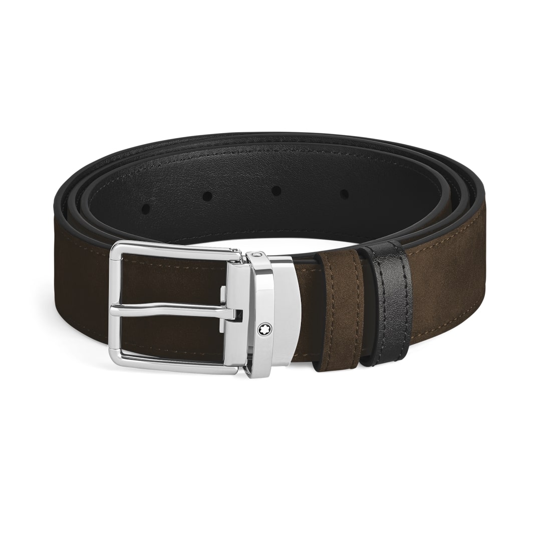 Cintura reversibile 35 mm in pelle marrone/nera con fibbia Everyday